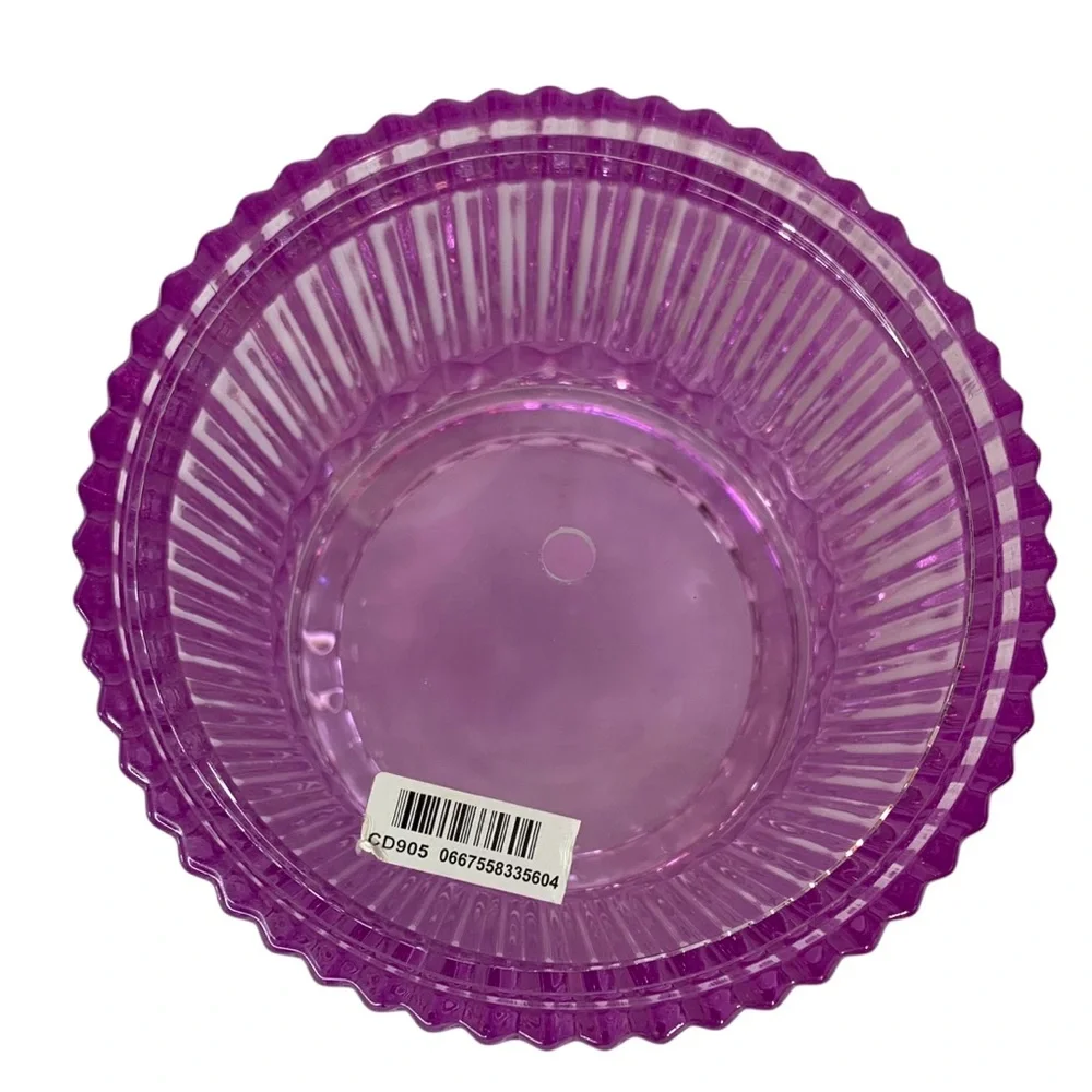 WHITE BARN Faceted Purple Glass 3 Wick Candle Holder